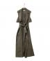 FRAY ID (フレイ アイディー) ノースリーブワンピース アシメダブルラペルテーラードワンピース オリーブ：12000円