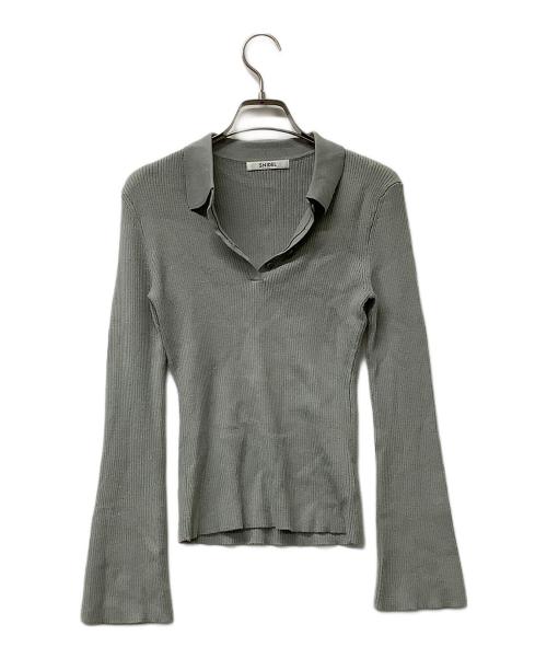 Snidel（スナイデル）Snidel (スナイデル) 長袖ニット ポロカラーリブニットプルオーバー グレー サイズ:Fの古着・服飾アイテム