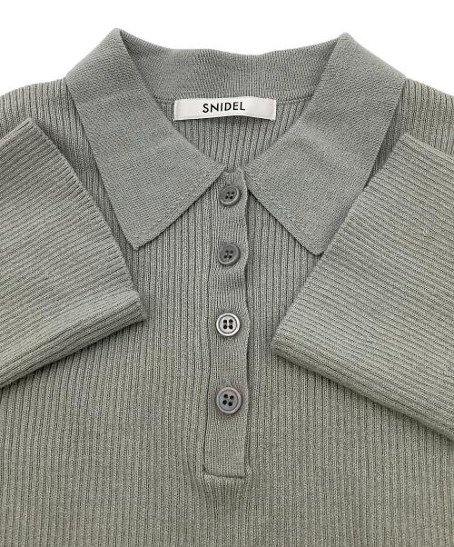 Snidel（スナイデル）Snidel (スナイデル) 長袖ニット ポロカラーリブニットプルオーバー グレー サイズ:Fの古着・服飾アイテム