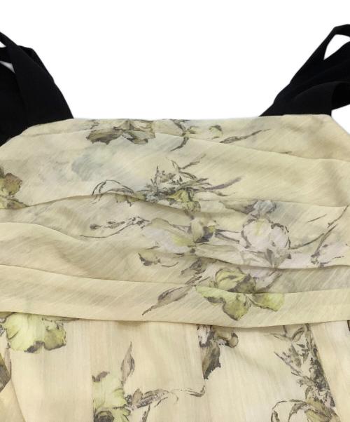 FRAY ID（フレイ アイディー）FRAY ID (フレイ アイディー) ワンピース ショルダーリボンフラワーワンピース イエロー サイズ:1の古着・服飾アイテム