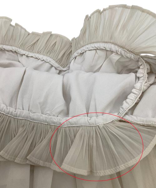 Snidel（スナイデル）Snidel (スナイデル) ブラウス ボリュームギャザーフリルオフショルブラウス ベージュ サイズ:Fの古着・服飾アイテム