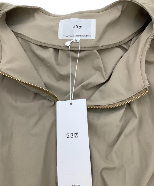 23区（ニジュウサンク）23区 (ニジュウサンク) ナイロンコート ナイロン2WAYストレッチ ベージュ×オレンジ サイズ:36の古着・服飾アイテム