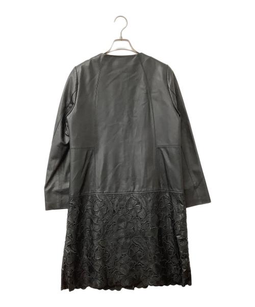 Merfirge（ハヤシグチ）Merfirge (ハヤシグチ) レザーコート ラムレザーデザインコート ブラック サイズ:Mの古着・服飾アイテム