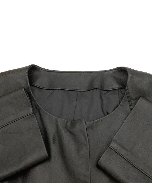 Merfirge（ハヤシグチ）Merfirge (ハヤシグチ) レザーコート ラムレザーデザインコート ブラック サイズ:Mの古着・服飾アイテム