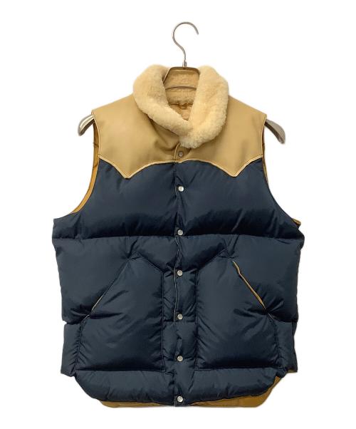 Rocky Mountain FeatherBed（ロッキーマウンテンフェザーベッド）Rocky Mountain FeatherBed (ロッキーマウンテンフェザーベッド) ベスト Down Vest ネイビー×イエロー サイズ:38の古着・服飾アイテム