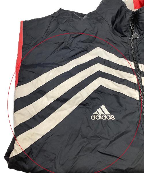 adidas（アディダス）adidas (アディダス) ナイロンジャケット LIMA SUIT-Ⅱ  ブラック×ホワイト×レッド サイズ:不明の古着・服飾アイテム