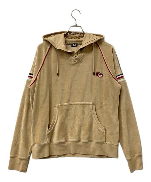 D&G（ディーアンドジー）D&G (ディーアンドジー) パーカー プルオーバーパーカー ベージュ サイズ:Lの古着・服飾アイテム