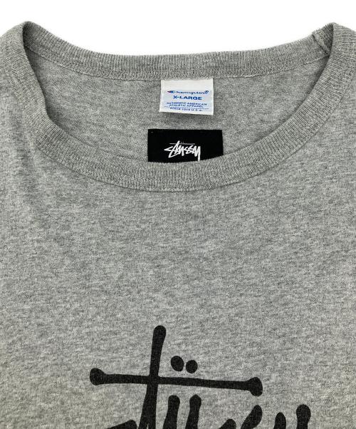 Champion（チャンピオン）Champion (チャンピオン) stussy (ステューシー) 半袖Tシャツ グレー サイズ:XLの古着・服飾アイテム