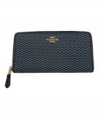 COACHコーチ）の古着「財布」｜ブラック×ライトブルー