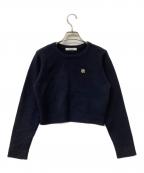 Snidelスナイデル）の古着「厚手ニット ワンポイントロゴニット」｜ネイビー