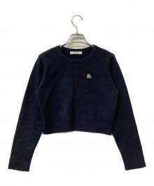Snidel（スナイデル）の古着「厚手ニット ワンポイントロゴニット」｜ネイビー