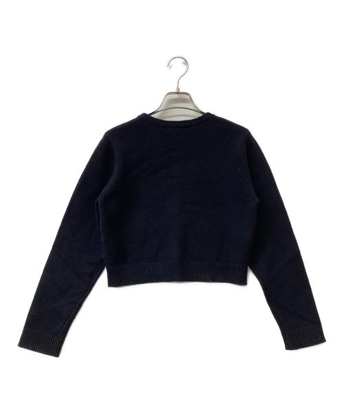 Snidel（スナイデル）Snidel (スナイデル) 厚手ニット ワンポイントロゴニット ネイビー サイズ:Fの古着・服飾アイテム