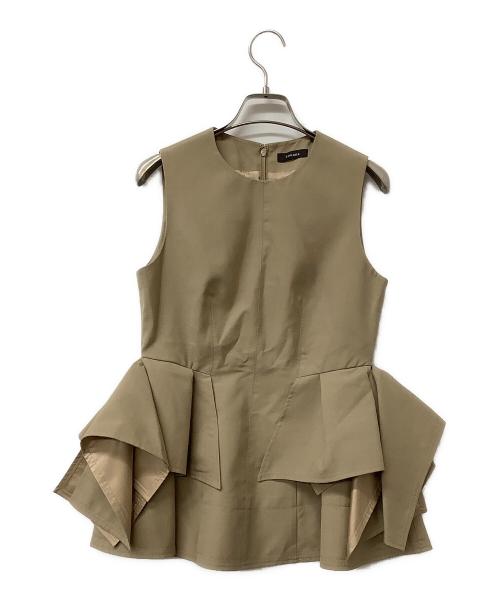 anuans（アニュアンス）anuans (アニュアンス) ノースリーブブラウス オブジェクトフレアトップス ブラウン サイズ:Sの古着・服飾アイテム