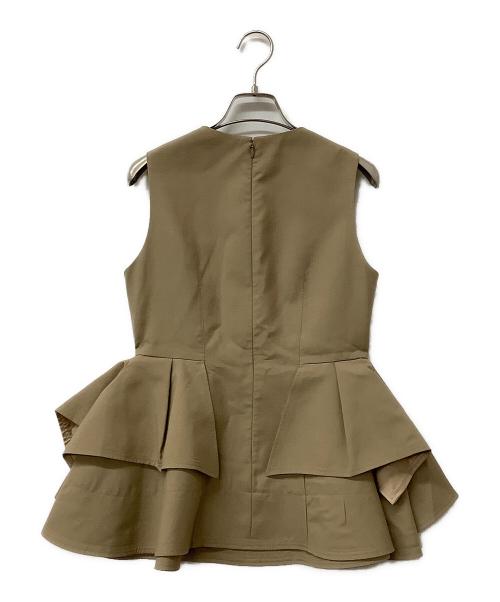 anuans（アニュアンス）anuans (アニュアンス) ノースリーブブラウス オブジェクトフレアトップス ブラウン サイズ:Sの古着・服飾アイテム