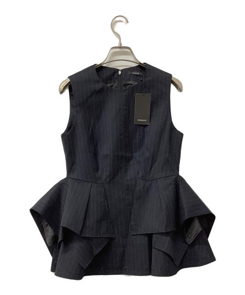 anuans（アニュアンス）anuans (アニュアンス) トップス オブジェクトフレアトップス ネイビー サイズ:Sの古着・服飾アイテム