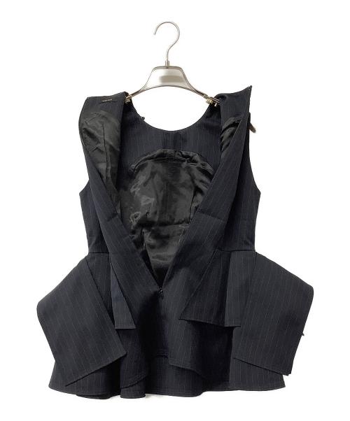 anuans（アニュアンス）anuans (アニュアンス) トップス オブジェクトフレアトップス ネイビー サイズ:Sの古着・服飾アイテム