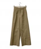 anuansアニュアンス）の古着「パンツ センタースリットワイドパンツ」｜ブラウン