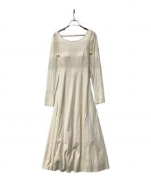 FRAY ID（フレイ アイディー）の古着「長袖ワンピース バックリボンカットドレス」｜ベージュ