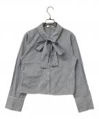 Snidelスナイデル）の古着「長袖シャツ リボンワンポイントロゴシャツ」｜ブルー