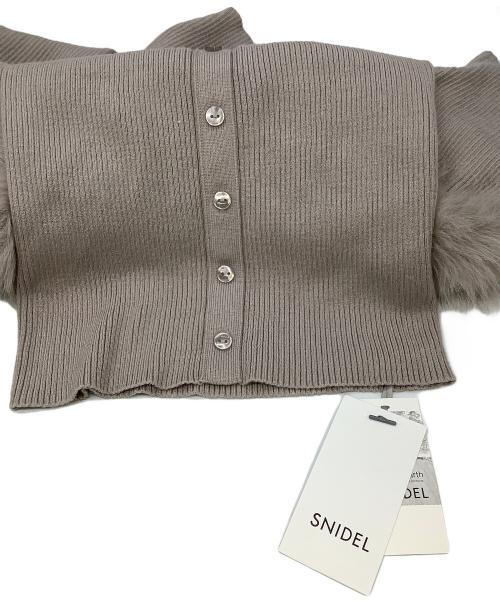 Snidel（スナイデル）Snidel (スナイデル) 厚手ニット Sustainableデコルテファーニットプルオーバー ブラウン サイズ:Fの古着・服飾アイテム