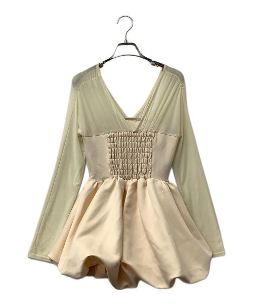 polaura（ポロ―ラ）polaura (ポロ―ラ) 長袖ブラウス ビスチェドッキングバルーントップス オレンジ サイズ:Fの古着・服飾アイテム