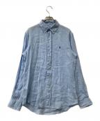 POLO RALPH LAURENポロ・ラルフローレン）の古着「シャツ 長袖リネンシャツ CUSTOM FIT」｜スカイブルー