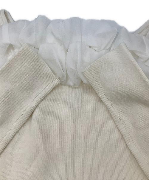 Snidel（スナイデル）Snidel (スナイデル) 厚手ニット デザインフリルニットTOPS ホワイト サイズ:Fの古着・服飾アイテム