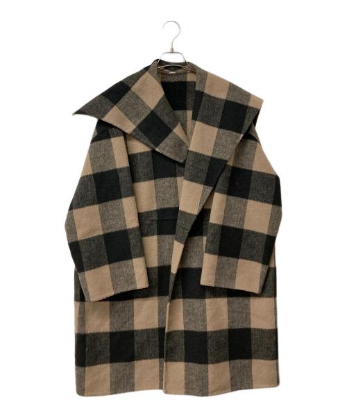 Mila Owen（ミラオーウェン）Mila Owen (ミラオーウェン) ビックカラー接結シャギーコート ブラウンの古着・服飾アイテム