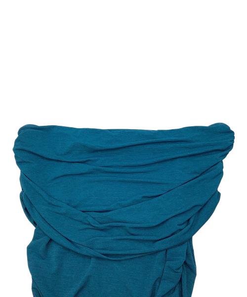 anuans（アニュアンス）anuans (アニュアンス) ノースリーブブラウス シアーオフショルギャザーカットトップス ブルー サイズ:Fの古着・服飾アイテム