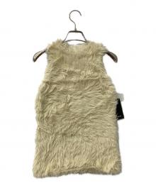 anuans（アニュアンス）の古着「ノースリーブニット ファーライクノースリーブニットトップス」｜グリーン