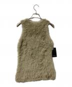 anuansアニュアンス）の古着「ニット ファーライクノースリーブニットトップス」｜カーキ