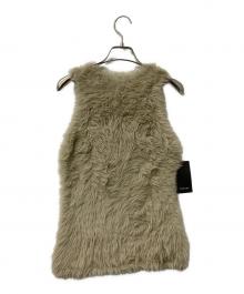 anuans（アニュアンス）の古着「ニット ファーライクノースリーブニットトップス」｜カーキ