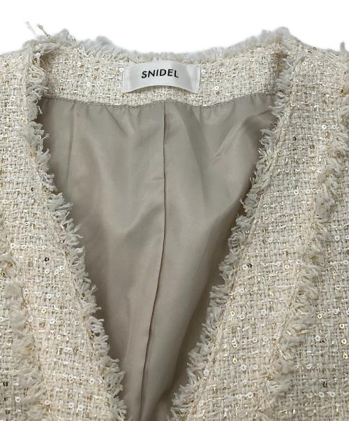 Snidel（スナイデル）Snidel (スナイデル) ジレ ツイードジレ アイボリー サイズ:Fの古着・服飾アイテム