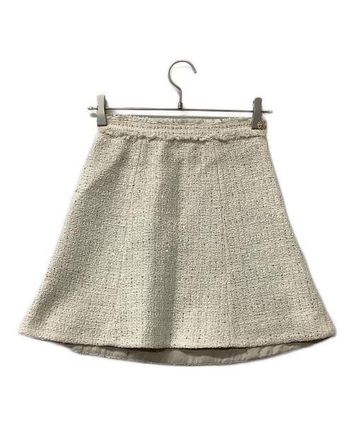 Snidel（スナイデル）Snidel (スナイデル) ミニスカート ツイードミニスカート アイボリーの古着・服飾アイテム
