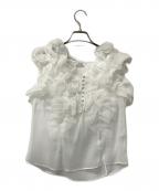 Snidelスナイデル）の古着「ノースリーブブラウス Sustainableボリュームフリルブラウス」｜ホワイト