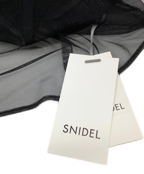 Snidel（スナイデル）Snidel (スナイデル) ノースリーブブラウス Sustainableボリュームフリルブラウス ブラック サイズ:Fの古着・服飾アイテム