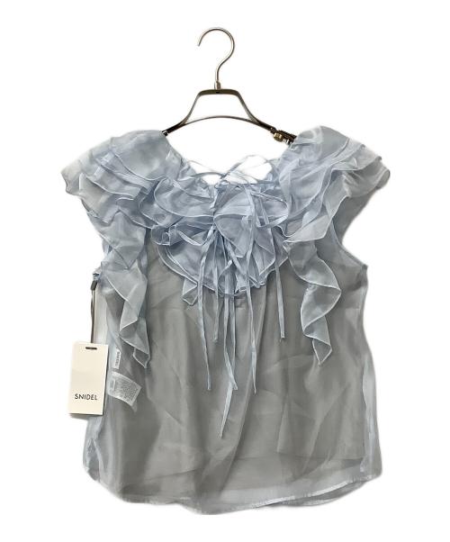 Snidel（スナイデル）Snidel (スナイデル) ノースリーブブラウス ノースリフリルブラウス スカイブルー サイズ:Fの古着・服飾アイテム