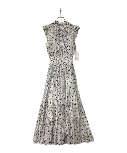 Snidel（スナイデル）Snidel (スナイデル) ノースリーブワンピース Sustainable20周年プリントワンピース ホワイト×ブルー サイズ:1の古着・服飾アイテム