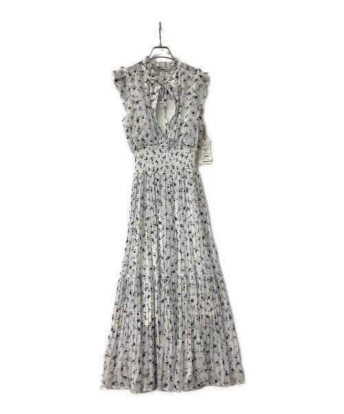 Snidel（スナイデル）Snidel (スナイデル) ノースリーブワンピース Sustainable20周年プリントワンピース ホワイト×ブルー サイズ:1の古着・服飾アイテム