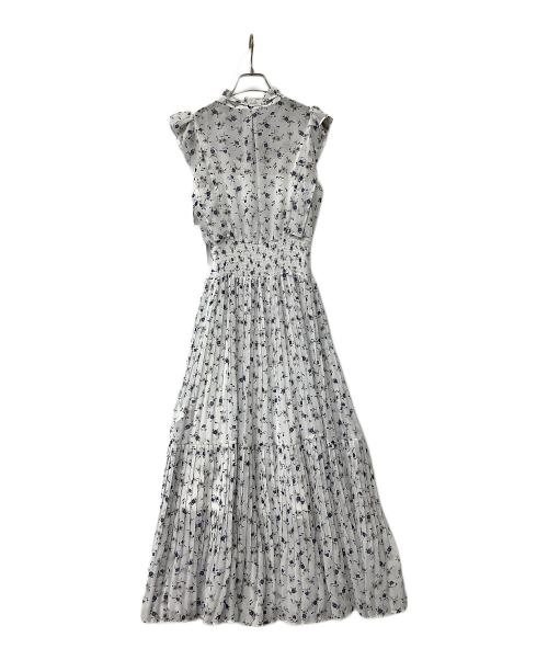 Snidel（スナイデル）Snidel (スナイデル) ノースリーブワンピース Sustainable20周年プリントワンピース ホワイト×ブルー サイズ:1の古着・服飾アイテム