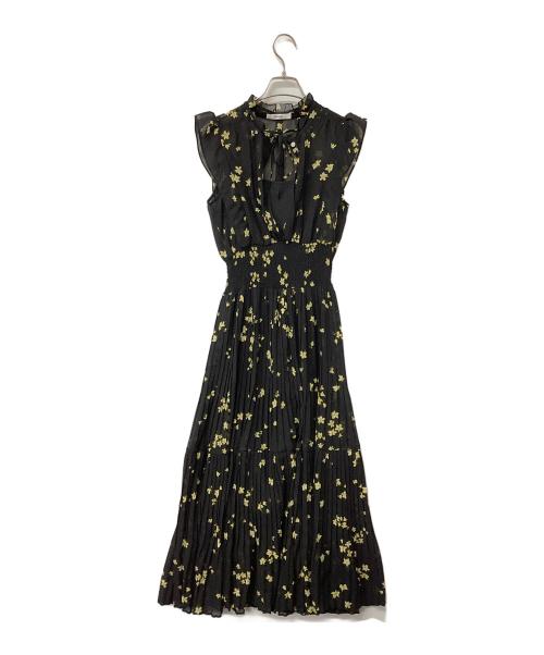 Snidel（スナイデル）Snidel (スナイデル) ノースリーブワンピース Sustainable20周年プリントワンピース ブラック×イエロー サイズ:1の古着・服飾アイテム