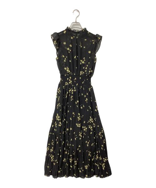 Snidel（スナイデル）Snidel (スナイデル) ノースリーブワンピース Sustainable20周年プリントワンピース ブラック×イエロー サイズ:1の古着・服飾アイテム