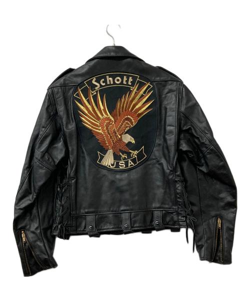 Schott（ショット）Schott (ショット) ライダースジャケット 古着 ブラック サイズ:42の古着・服飾アイテム