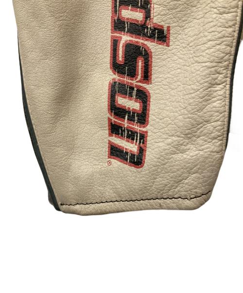 HARLEY-DAVIDSON（ハーレーダビッドソン）HARLEY-DAVIDSON (ハーレーダビッドソン) レザージャケット ベージュ×ブラック サイズ:Mの古着・服飾アイテム