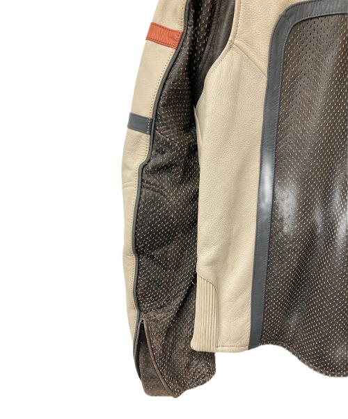 HARLEY-DAVIDSON（ハーレーダビッドソン）HARLEY-DAVIDSON (ハーレーダビッドソン) レザージャケット ベージュ×ブラック サイズ:Mの古着・服飾アイテム