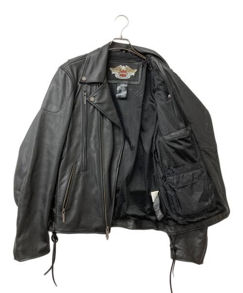 HARLEY-DAVIDSON（ハーレーダビッドソン）HARLEY-DAVIDSON (ハーレーダビッドソン) ライダースジャケット ブラック サイズ:Mの古着・服飾アイテム