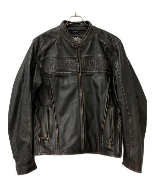 HARLEY-DAVIDSON（ハーレーダビッドソン）HARLEY-DAVIDSON (ハーレーダビッドソン) レザージャケット ブラック サイズ:Lの古着・服飾アイテム
