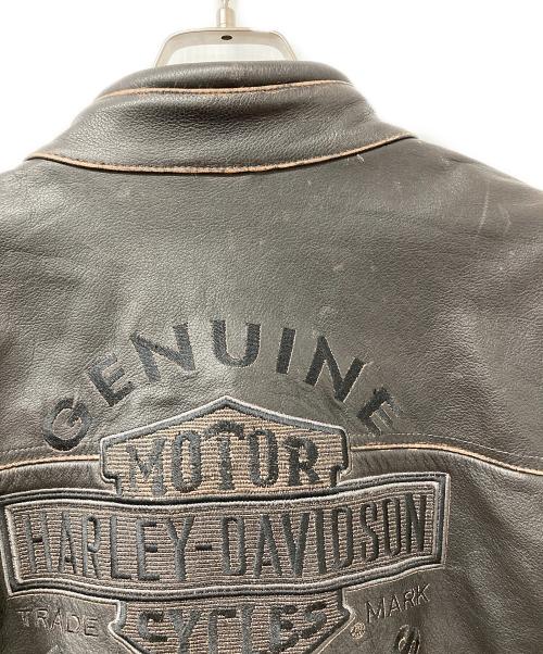 HARLEY-DAVIDSON（ハーレーダビッドソン）HARLEY-DAVIDSON (ハーレーダビッドソン) レザージャケット ブラック サイズ:Lの古着・服飾アイテム