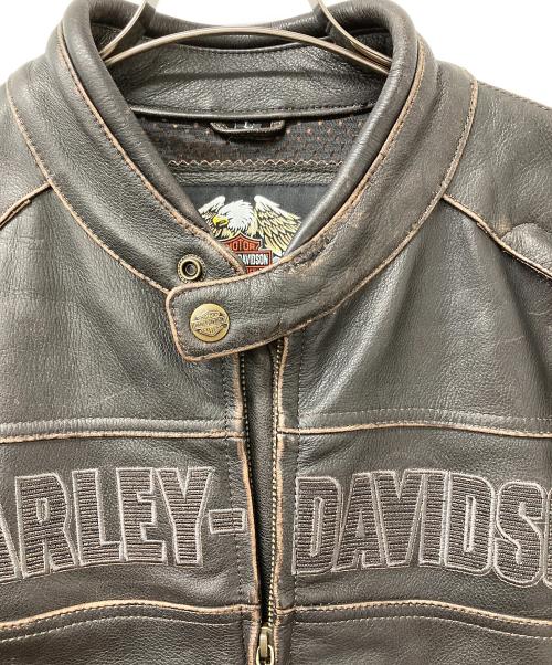 HARLEY-DAVIDSON（ハーレーダビッドソン）HARLEY-DAVIDSON (ハーレーダビッドソン) レザージャケット ブラック サイズ:Lの古着・服飾アイテム