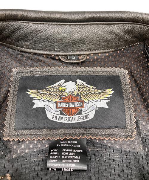 HARLEY-DAVIDSON（ハーレーダビッドソン）HARLEY-DAVIDSON (ハーレーダビッドソン) レザージャケット ブラック サイズ:Lの古着・服飾アイテム